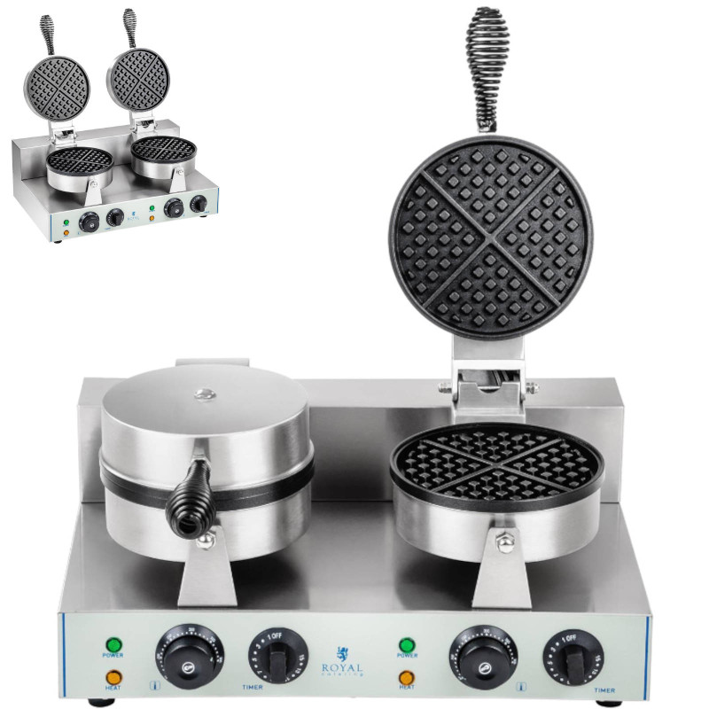 Waffle redondo duplo teflon waffles com um diâmetro de 18,5 cm