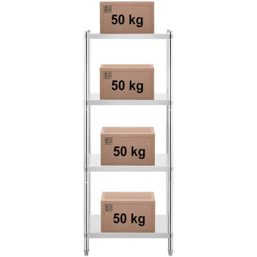 Gastronomska skladišče kovinske police do 200 kg 70 x 60 x 180 cm