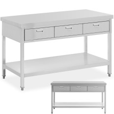 Steel WorkTop Tabeli teras riiul sahtlid 150 x 60 cm kuni 295 kg