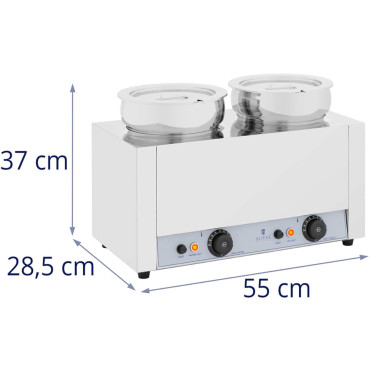 Bemar Electric Heater Soups for Chocolate Fondue 1000 in 2 x 7 L