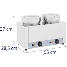 Bemar Electric Heater Soups for Chocolate Fondue 1000 in 2 x 7 L