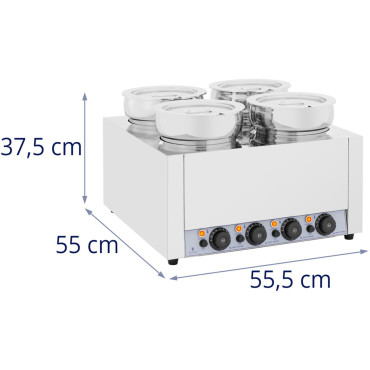 Bemar Sopa de aquecedor elétrico para o fondue 2000 de chocolate em 4 x 7 l
