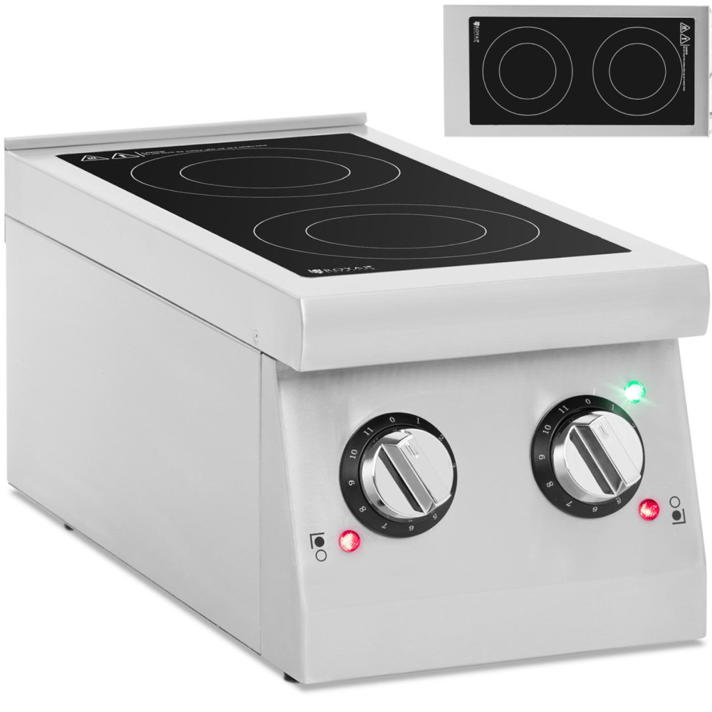 Cozinha de indução 2 queimador ajustável. 12-26 cm 3000 W