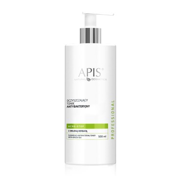 Apis Acne-Stop Antibakteriell Rengöringslotion med Grönt Te 500 ml — framsida
