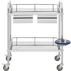 Carrello da laboratorio acciaio cosmetico 2 ripiani 2 cassetti 65 x 60 x 86 cm 20 kg