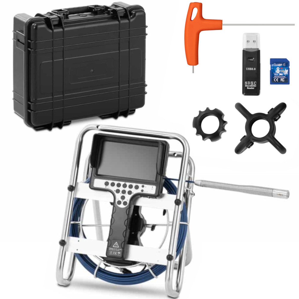 Endoskop Diagnostik Kamerainspektion 12 LED LCD 7 tum SD 30 M