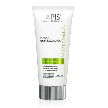 Apis Acne-Stop Rengörande Mask med Svart Lera 200ml — framsida