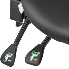 Cadeira cosmética com backrest rotativo Berlim ajustável - preto