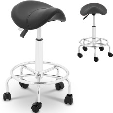 Stool Stool Cosmetic Hoker Saddle on Frankfurt wheels up to 150 kg Black