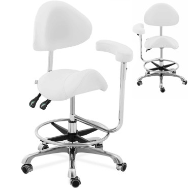 Silla Cosmética con respaldo Brazalete Ajustable Wuppertal - Blanco