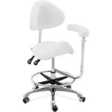 Chaise cosmétique avec accoudoir de dossier Réglable Wuppertal - Blanc