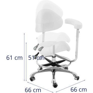 Chaise cosmétique avec accoudoir de dossier Réglable Wuppertal - Blanc