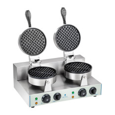 Waffle redondo duplo teflon waffles com um diâmetro de 18,5 cm