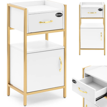 Cosmetische kast 1 kast 1 lade 38 x 32 x 82 cm - wit goud