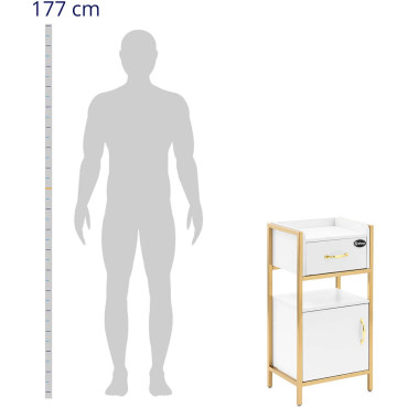 Kosmetický kabinet 1 skříňka 1 zásuvka 38 x 32 x 82 cm - bílé zlato