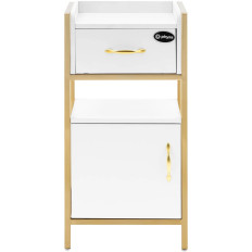 Kosmetický kabinet 1 skříňka 1 zásuvka 38 x 32 x 82 cm - bílé zlato