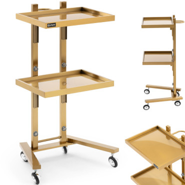Carrinho de cabelo metal metal metal 2 prateleiras 40 x 86 x 50 cm - dourado