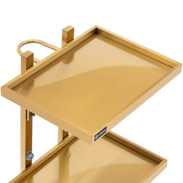Carrinho de cabelo metal metal metal 2 prateleiras 40 x 86 x 50 cm - dourado