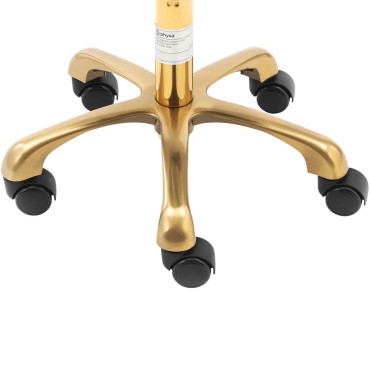 Chaise Tabouret Cosmetic Hoker avec dossier sur roues jusqu'à 150 kg Gela Black Gold