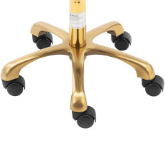 Cadeira Banqueta Cosmética Hoker com encosto em rodas até 150 kg Gela Preto Gold