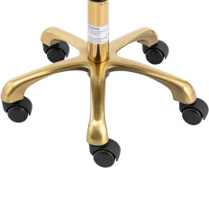 Chaise Tabouret Cosmetic Hoker avec dossier sur roues jusqu'à 150 kg Gela White Gold