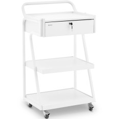 Kosmetisk frisør klapvogn 1 skuffe 3 hylder 55 x 39 x 90 cm - hvid
