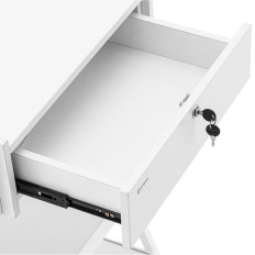 Passeggino del parrucchiere cosmetico 1 cassetto 3 ripiani 55 x 39 x 90 cm - Bianco