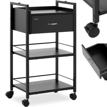 Cosmético helder helder carrinho 1 gaveta 3 prateleiras 47 x 33 x 84 cm - Preto