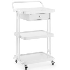 Trolley Cosmetic Table Kampaaja 1 Laatikko 3 Hyllyt 55 x 45 x 96 cm - valkoinen