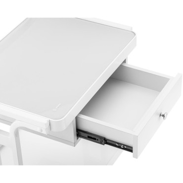 Trolley Cosmetic Table Frisör 1 Lådan 3 hyllor 55 x 45 x 96 cm - vit