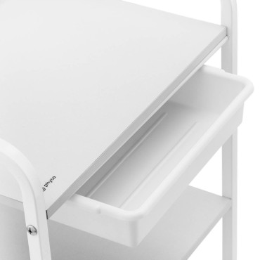 Kosmetisk hjälparvagn 1 lådor 3 hyllor upp till 80 kg 54 x 38 x 90 cm - vit
