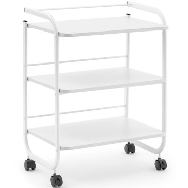 Kosmetiska hjälparvagn 3 hyllor 60 x 43 x 83 cm - vit