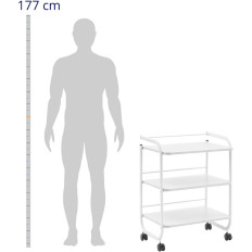 Carrinho de auxiliar cosmético 3 prateleiras 60 x 43 x 83 cm - Branco