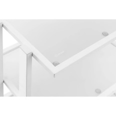 Trolley de ajudante cosmético 3 prateleiras de vidro 55 x 41 x 80 cm - branco