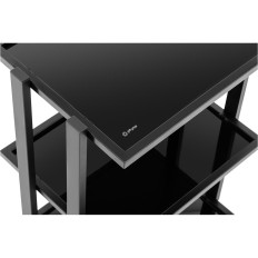 Kosmetisk Hjelper Trolley 3 Glass Hyller 55 x 41 x 80 cm - Svart