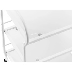Cosmetic helper trolley 3 glass shelves 43 x 53 x 80 cm - white