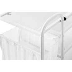 Chariot à assistance cosmétique avec un sac de lavage 4 étagères en verre 74 x 43 x 80 cm - blanc