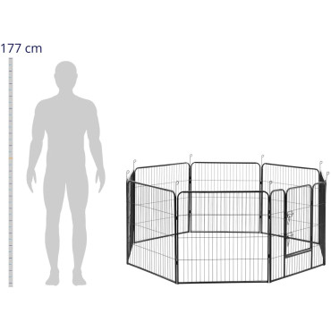Digeo hund kust för hundar valpar med en port av höjd 81 cm 8 segment