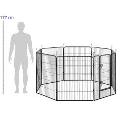 Playpen Farm Feed for Dogs Valper med en port av høyde 100 cm 8 segmenter