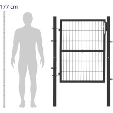 Πύλη πύλη κήπο με χάλυβα 105 x 170 cm