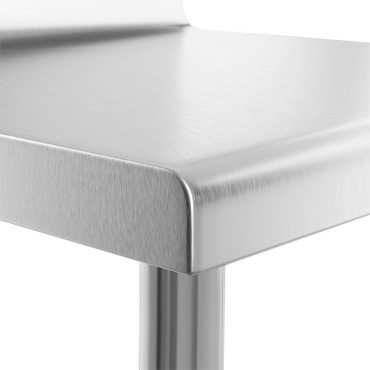 Galda nerūsējošā tērauda darba virsma ar plauktu un plauktu 60x60cm