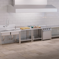 Tabelle Arbeitstop-Edelstahl-Tisch mit RAID und Rundfunk 80x60cm