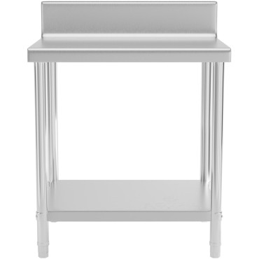Tabela WorkTop Tabela iz nerjavečega jekla z racijo in oddajanjem 80x60cm