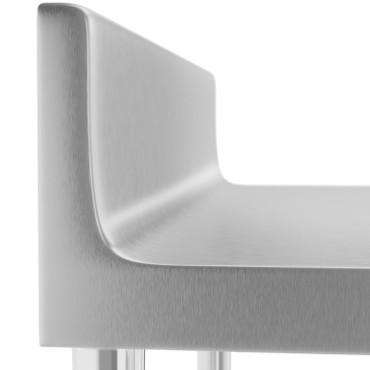 Tabela WorkTop Tabela iz nerjavečega jekla z racijo in oddajanjem 80x60cm
