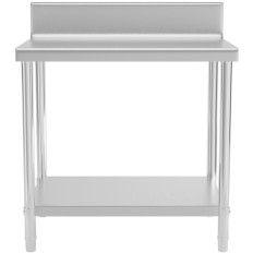 Pared de acero inoxidable de la mesa de la mesa con un estante y un estante de 90x60cm