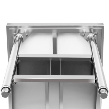 Tabela iz nerjavečega jekla WorkTop z 2 policema 150x70cm