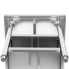 Tabela iz nerjavečega jekla WorkTop z 2 policema 150x70cm