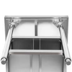 Tabela iz nerjavečega jekla WorkTop z 2 policema 150x60cm