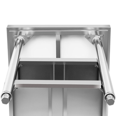 Tabela iz nerjavečega jekla WorkTop z 2 polico 100x70cm