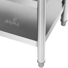 Tabela iz nerjavečega jekla WorkTop z 2 polico 100x70cm